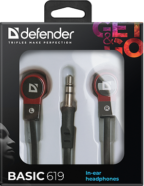 Навушники Defender Basic-619 Black/Red (63619), фото 4