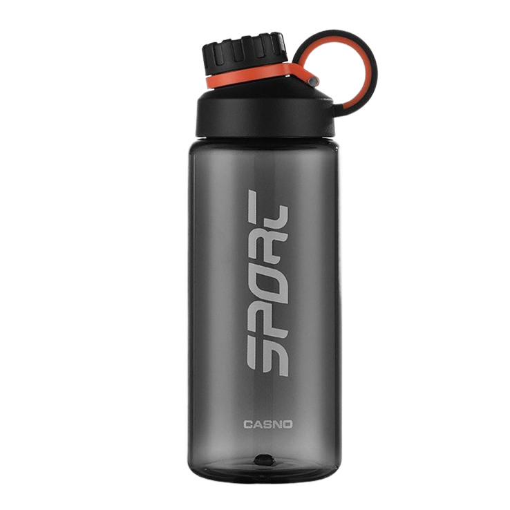 Спортивна пляшка для води CASNO KXN-1235, 800 мл, чорний колір, BPA-free, герметична, з пластика