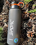 Спортивна пляшка для води CASNO KXN-1243, 1000 мл, чорний колір, BPA-free, герметична, з пластика, фото 4