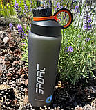 Спортивна пляшка для води CASNO KXN-1243, 1000 мл, чорний колір, BPA-free, герметична, з пластика, фото 7
