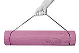 Килимок для йоги та фітнесу PowerPlay PP_4010 - протиковзкий, розовий, 173×61×0,6 см, PVC, легкий, фото 4