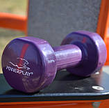 Гантель для фітнесу PowerPlay PP_4125, вінілова, кругла, 2,5 кг, Фіолетова (1 шт.), фото 10