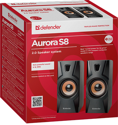 Акустика Defender Aurora S8 Black 2.0, 8 W, USB (65408), фото 3