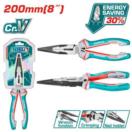 Плоскогубці з подовженими губками TOTAL THT220806S L=200мм., фото 1