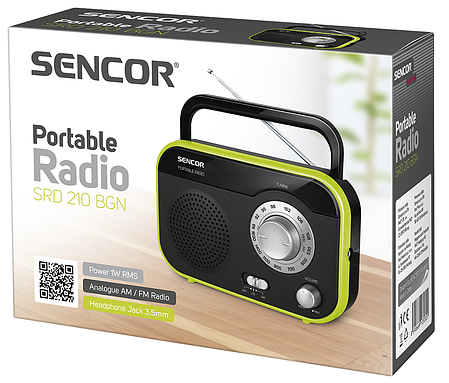 Радіоприймач Sencor SRD 210 Black/Green, фото 3