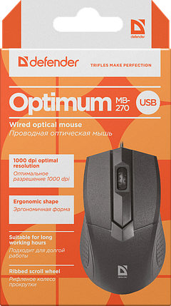 Миша Defender Optimum MB-270 USB Black (52270), фото 2