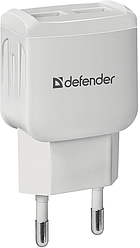 Мережевий зарядний пристрій Defender UPA-22 White, 2xUSB, 2.1A (83580)
