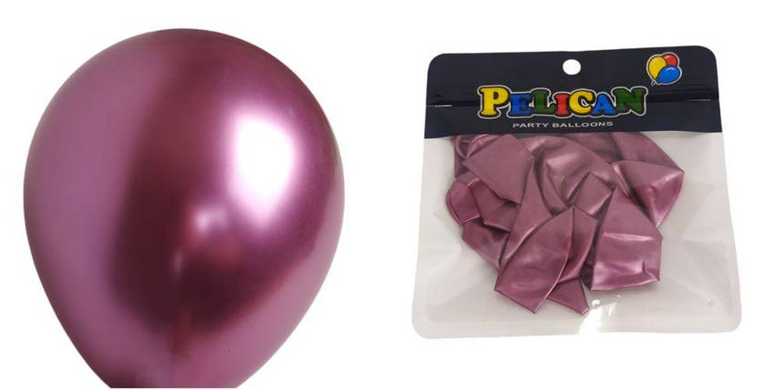 Кулі повітряні 13' (33см) рожевий хром 5шт/уп Рожевий Pelican 1305C-604 KNZ, фото 1