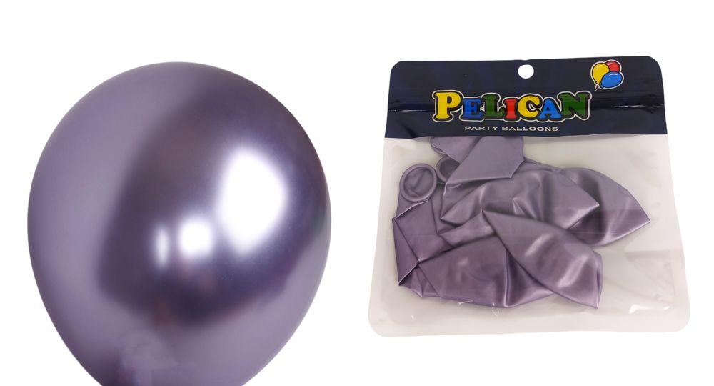 Кулі повітряні 13' (33см) хром синій 5шт/уп Фіолетовий Pelican 1305C-606 KNZ