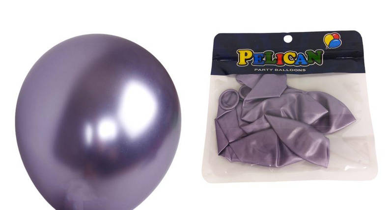 Кулі повітряні 13' (33см) хром синій 5шт/уп Фіолетовий Pelican 1305C-606 KNZ, фото 1
