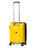 Валіза мала S поліпропілен жовта 55х40х25(+5)см/52л/3.2кг/Airtex 241, фото 3