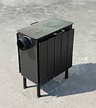 Піч буржуйка сталева, обігрів до 40 м.кв, з 2-ма конфорками та конвекційними ламелями. Коцюба у комплекті, фото 8