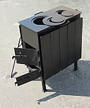 Піч буржуйка сталева, обігрів до 40 м.кв, з 2-ма конфорками та конвекційними ламелями. Коцюба у комплекті, фото 5