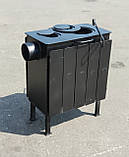 Піч буржуйка сталева, обігрів до 40 м.кв, з 2-ма конфорками та конвекційними ламелями. Коцюба у комплекті, фото 7