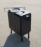 Піч буржуйка сталева, обігрів до 40 м.кв, з 2-ма конфорками та конвекційними ламелями. Коцюба у комплекті, фото 9