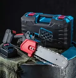 Пила електрична ланцюгова акумуляторна ручна M-9020 2 акумулятори шина 12