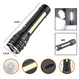 Ліхтар ручний PLD-P27-TG+COB, акумулятор 18650, Type-C, zoom, фото 2