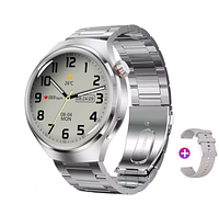 Чоловічий розумний смарт годинник з nfc,GPS водонепроникний і ударостійкий, Smart Watch зі шкіряним і залізним ремінцем