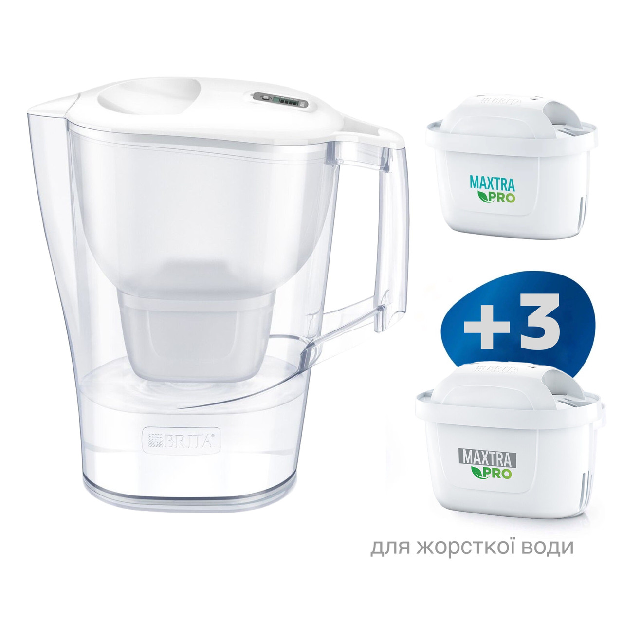 Фільтр-глечик для очищення жорсткої води Brita Aluna 2,4 л Білий + Змінні картриджі 4 шт