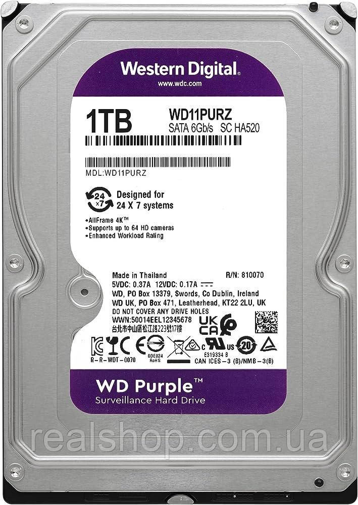 Жесткий диск Western Digital Purple 1TB 64MB 5400rpm WD11PURZ 3.5 SATA III