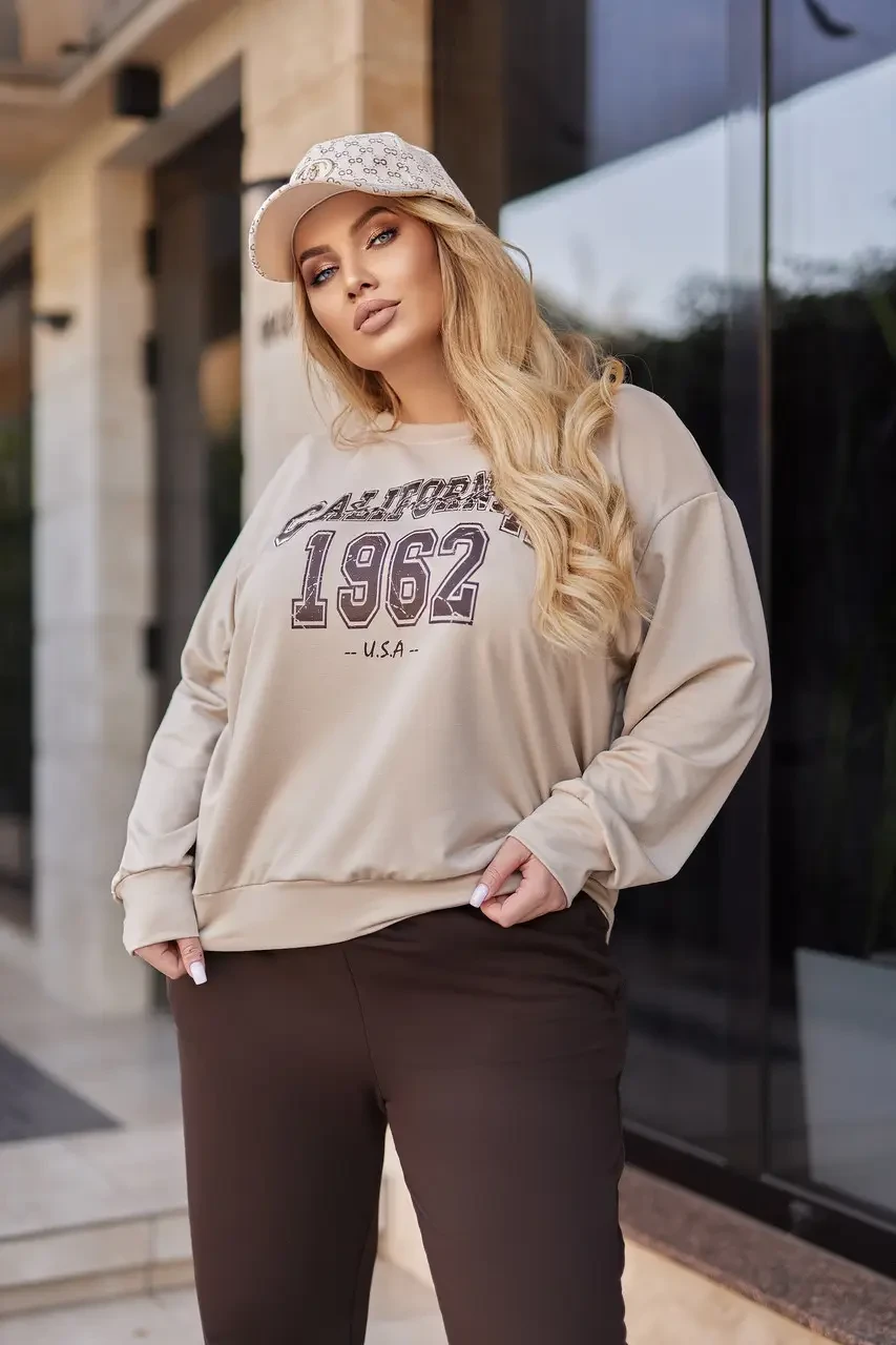 Жіночий спортивний костюм демісезонний з трикотажної тканини-двонитки на кожен день