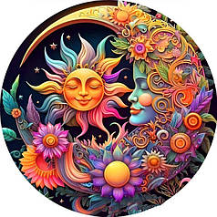 Набір алмазна мозаїка Сонце та місяць 30х30 см