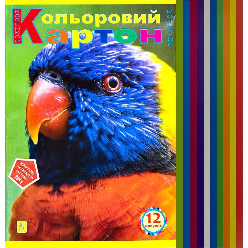 Картон (кольоровий,двосторонній, 8 аркушів) "Коленкор"