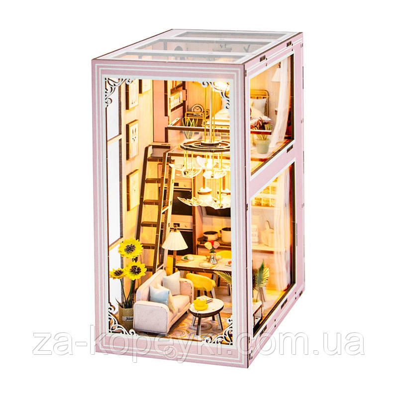 Бук Нук Рожевий Лофт Pink Loft DIY Book Nook Kit Інтер'єрний конструктор M2413