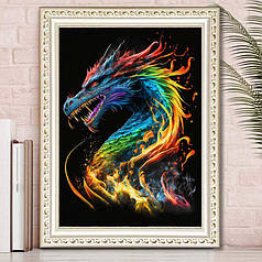 Набір алмазна мозаїка Вогняний дракон 40х30 см