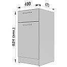 Кухонна тумба з шухлядою та полицею. Шир 400 мм. Фасад ЛДСП, фото 3