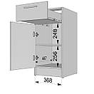 Кухонна тумба з шухлядою та полицею. Шир 400 мм. Фасад ЛДСП, фото 4