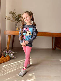 Комплект для дівчинки Minnie Туреччина лонгслів та лосини, Рожевий, зріст 104 см