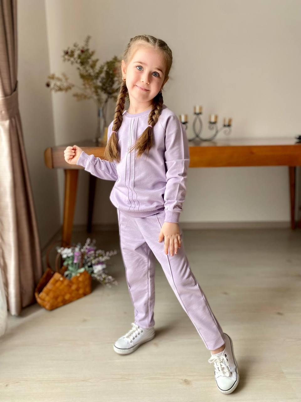 Костюм для дівчинки без начісу Koçak Туреччина, світшот та штани, Фіолетовий, зріст 104 см, фото 1