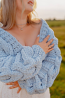 Жіночий светр з пряжі кардиган Алізе Пуффі в'язаний від бренду So_Soft