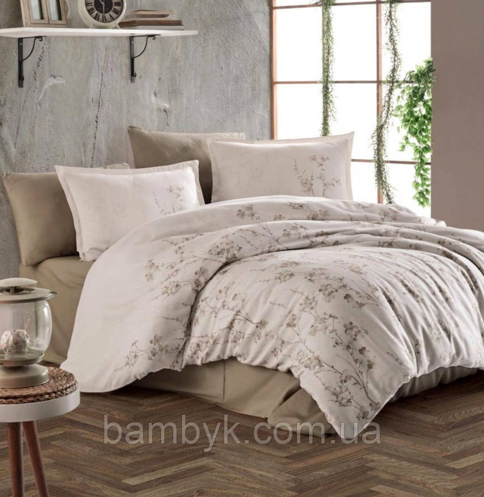 Постільна білизна Clasy "Terra" сатин DeLux преміум євро-розміру бавовняна Туреччина