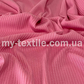 Трикотаж Мустанг рубчик (Лапша) 3x2 Рожевий