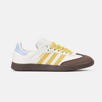 Жіночі Кросівки Adidas Samba x Off White Oat Cream Yellow / Адидас Самба Офф Вайт Оут Кремові з Жовтим, фото 1