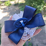 Бантики шкільні Школьные банты заколки резинки для школы Шкільні бантики Бант в школу синій бант 75 грн шт, фото 2