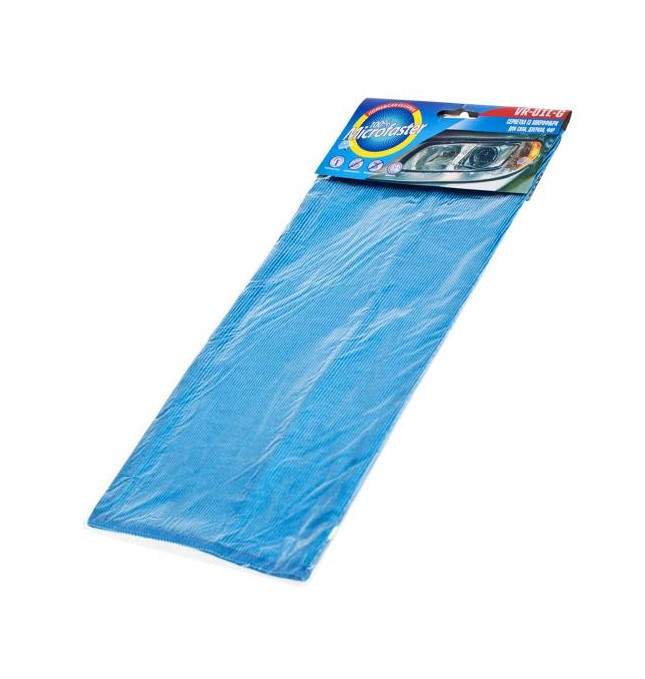 Ганчірка мікрофібра для скла VR-01L-G 30x40см синя, фото 1