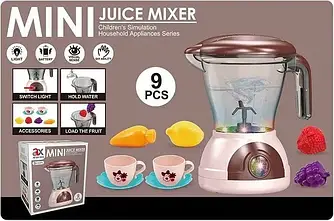 Дитячий іграшковий блендер (9 предметів, світлові та звукові ефекти, фрукти, 2 чашки) 6789 A