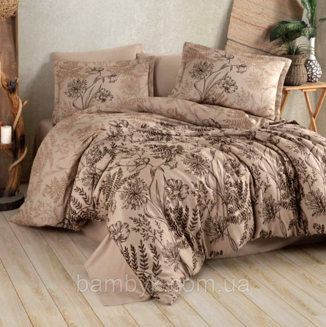 Постільна білизна Clasy "Le Pala" сатин DeLux преміум євро-розміру бавовняна Туреччина, фото 1