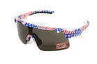 Окуляри захисні Global Vision Holeshot USA Flag (gray), сірі в оправі прапор США, фото 5