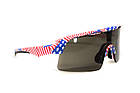 Окуляри захисні Global Vision Holeshot USA Flag (gray), сірі в оправі прапор США, фото 6