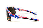 Окуляри захисні Global Vision Holeshot USA Flag (gray), сірі в оправі прапор США, фото 8