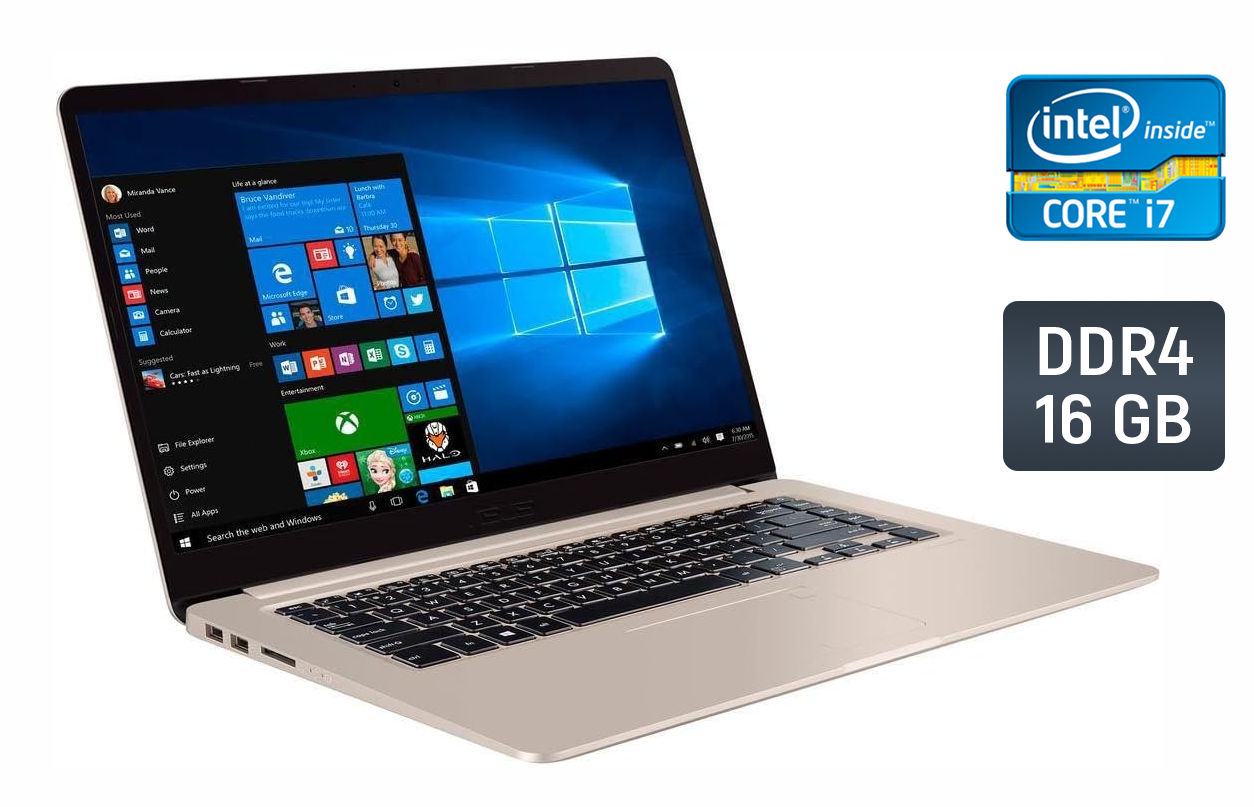 Ультрабук Б-клас Asus VivoBook S510U/ 15.6" (1920x1080)/ Core i7-8550U/ 16 GB RAM/ 256 GB SSD/ UHD 620