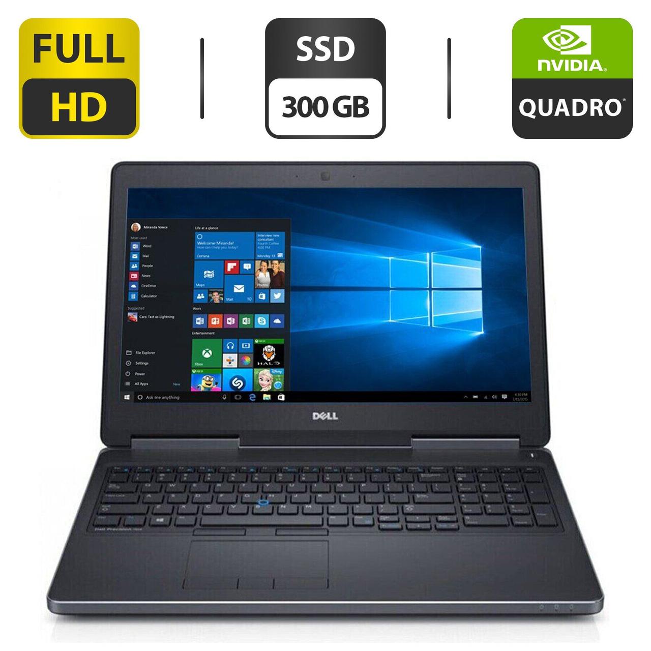 Ноутбук Б-клас Dell Precision 7510/ 15.6" 1920x1080/ i7-6820HQ/ 16GB RAM/ 300GB SSD/ Quadro M1000M 2GB