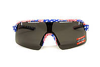Окуляри захисні Global Vision Holeshot USA Flag (gray), сірі в оправі прапор США, фото 7