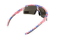Окуляри захисні Global Vision Holeshot USA Flag (gray), сірі в оправі прапор США, фото 10