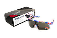 Окуляри захисні Global Vision Holeshot USA Flag (gray), сірі в оправі прапор США, фото 11