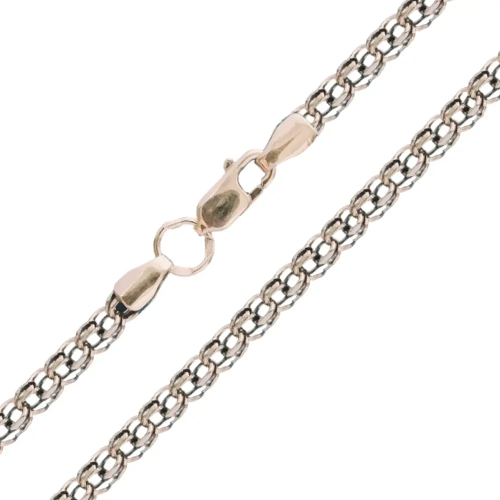 Срібний ланцюжок Круглий Бісмарк із чорнінням 1042/1-ч, фото 1